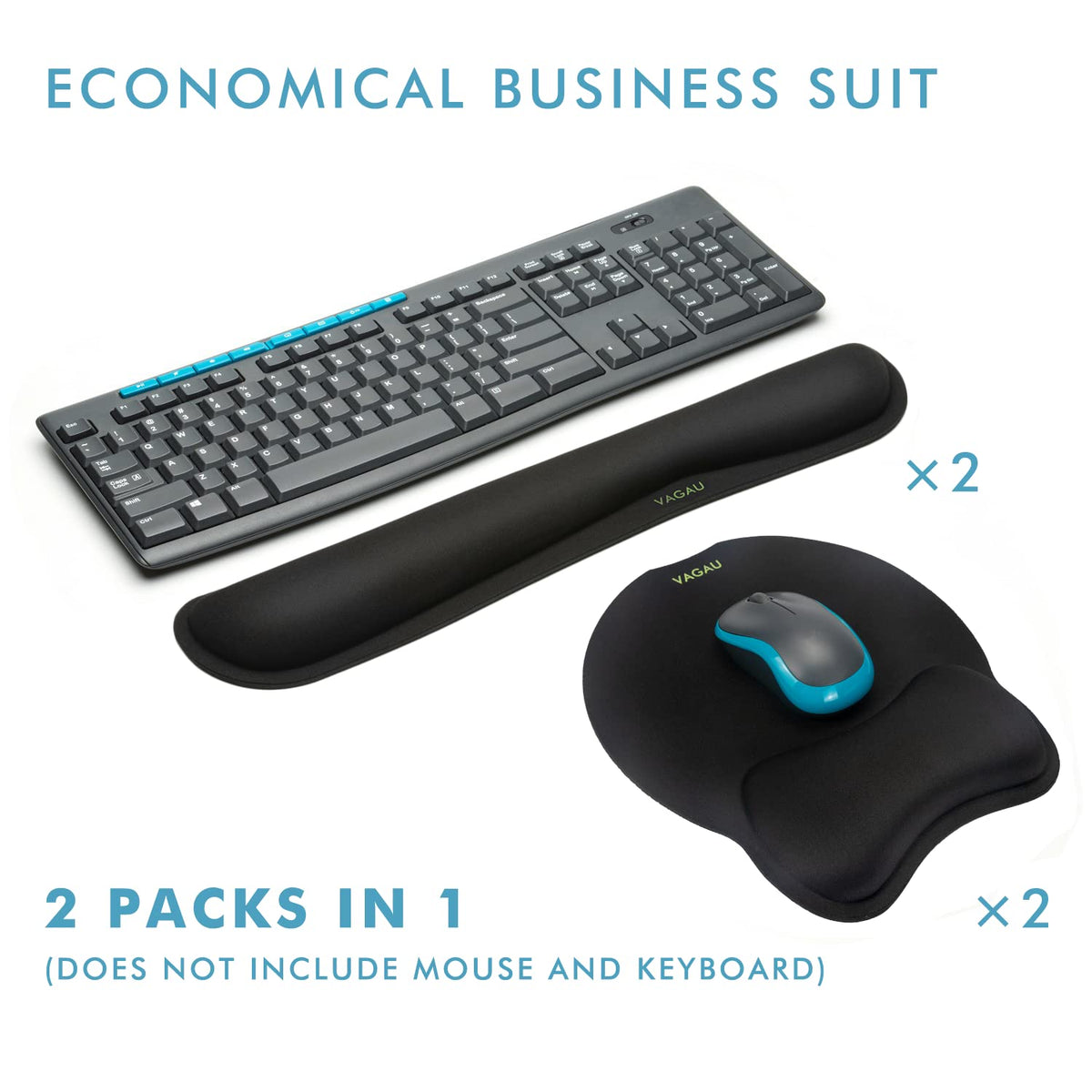 VAGAU Premium Keyboard Wrist Rest and Mouse Pad Wrist Support for 2 Pack