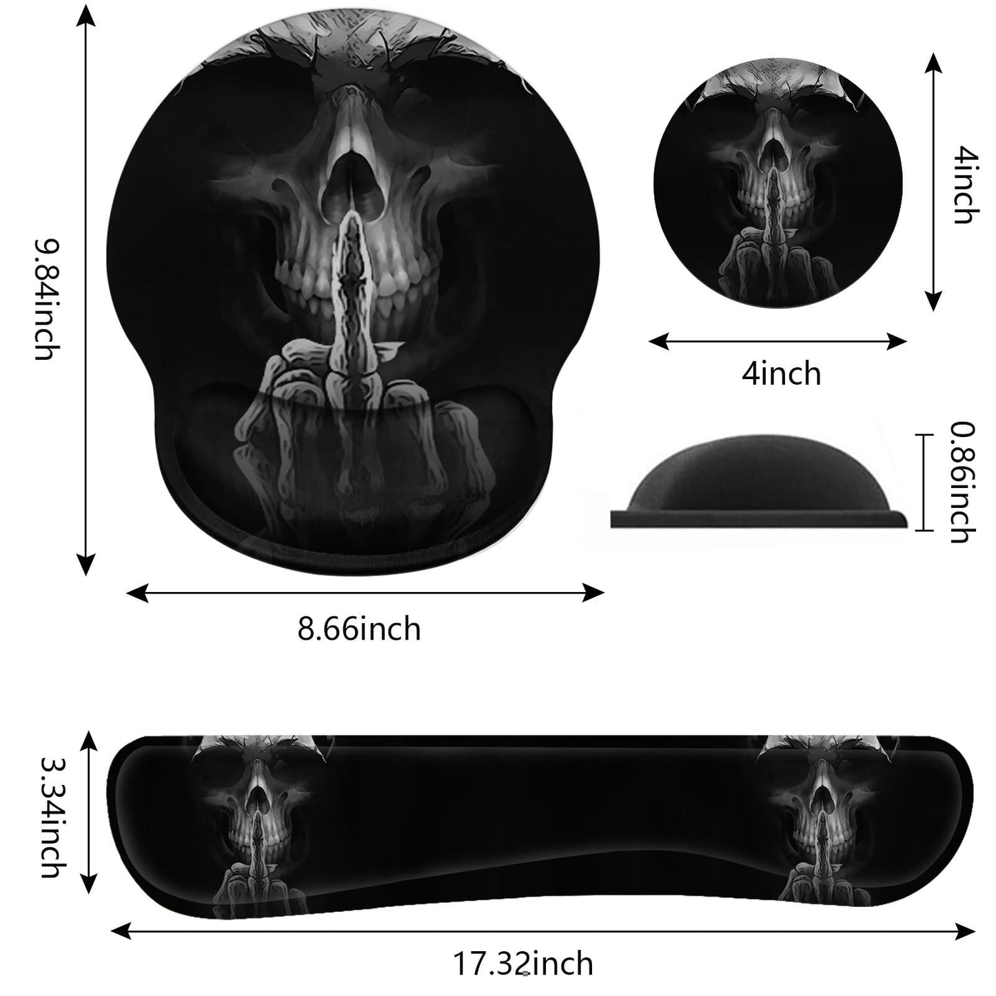 Keyboard Wrist Rest and Mouse Pad Wrist Support Set with Coasters, Non-Slip PU Base Ergonomic