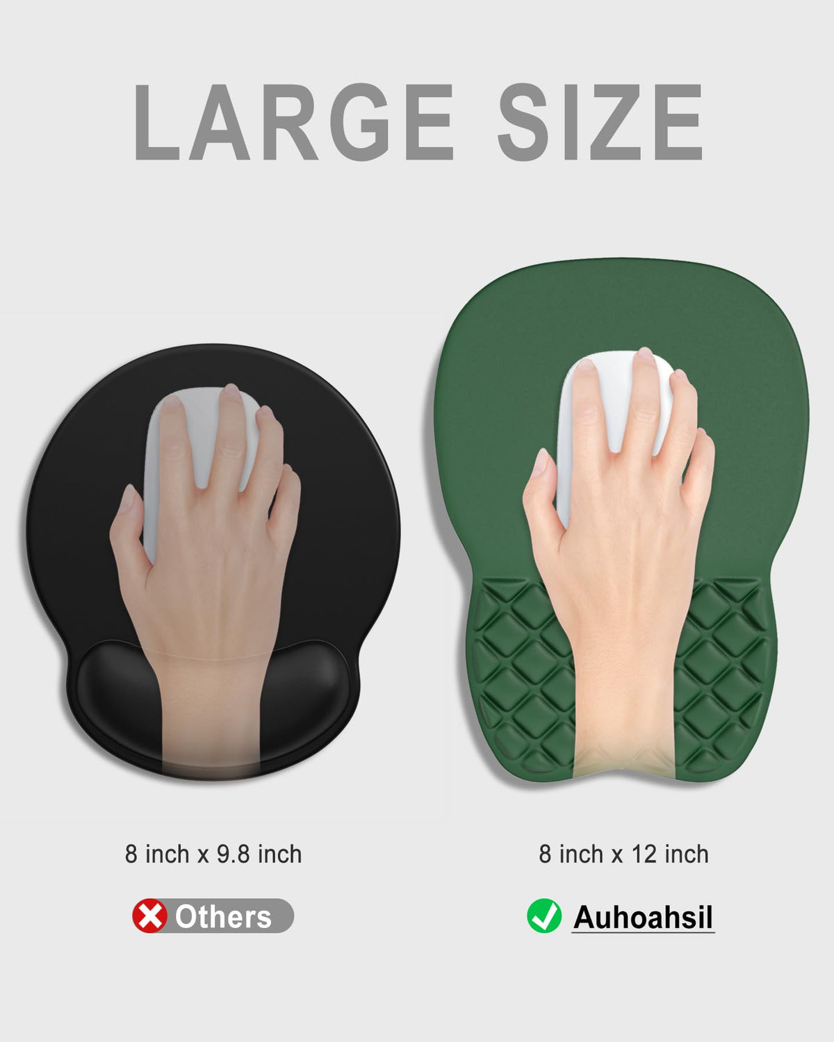 Auhoahsil Ergonomic Mouse Pad with Wrist Rest, Comfortable Slope Computer Mouse Mat with Wrist