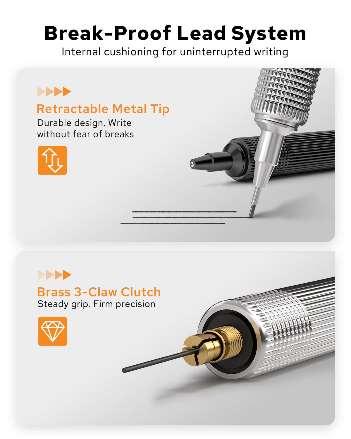 STAGEEK Metal Mechanical Pencil Set, 0.5 & 0.7mm Drafting Pencil Gift Set