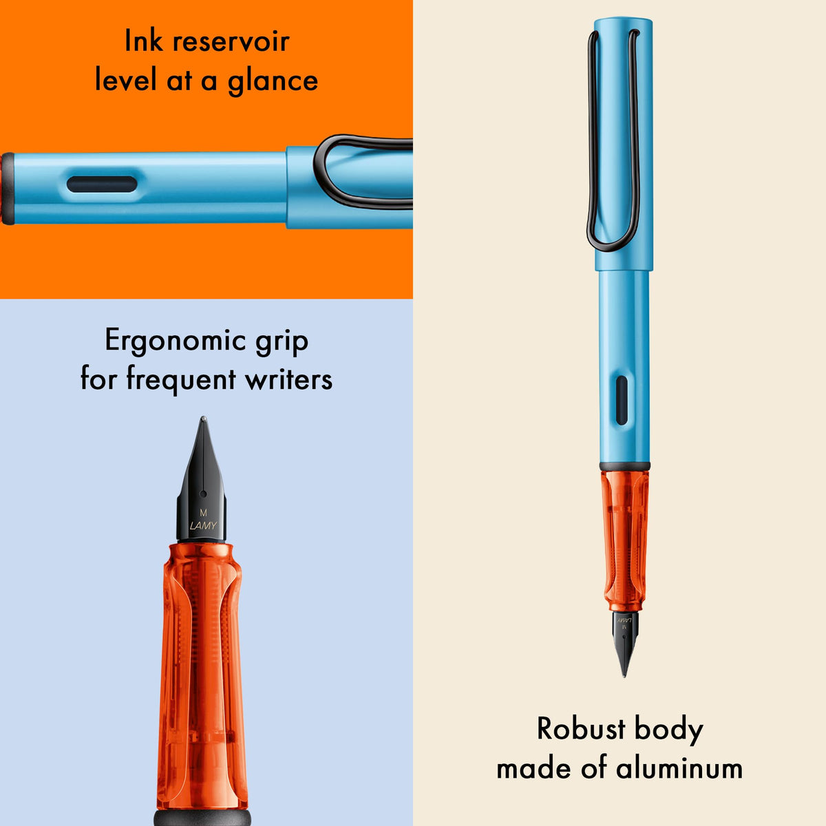 LAMY AL-star denim - Fountain Pen with ergonomic grip & polished steel nib in size M - lightweight