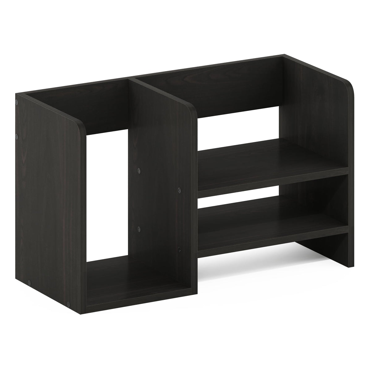 Furinno Hermite Wood Desktop Book and Home Office Supplies Storage Organizer, Espresso