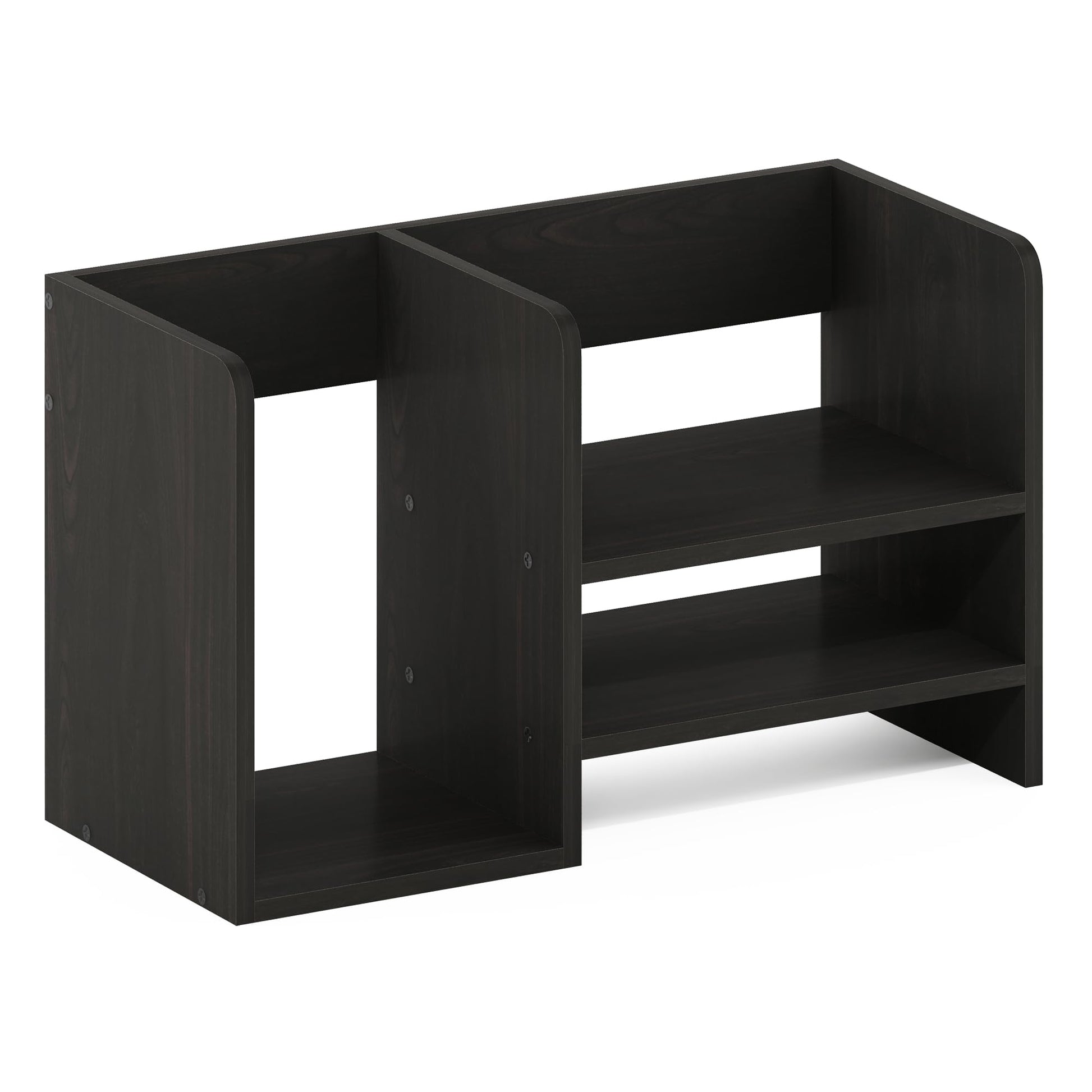 Furinno Hermite Wood Desktop Book and Home Office Supplies Storage Organizer, Espresso
