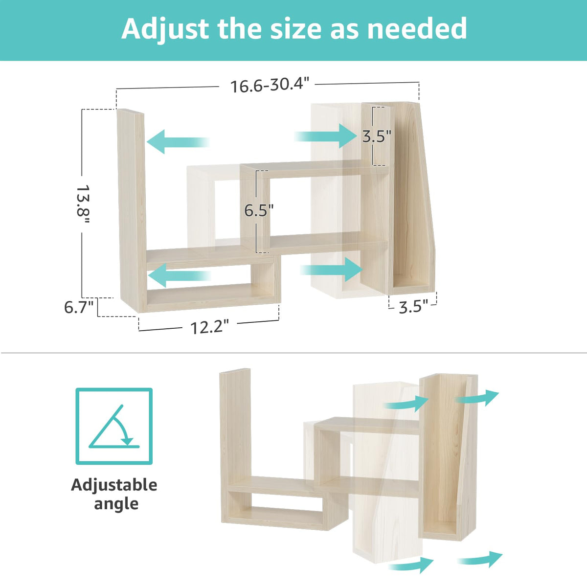 Desktop File Organizer Desk Organizer Shelf - Wooden Office Organization Shelves for Top of Desk