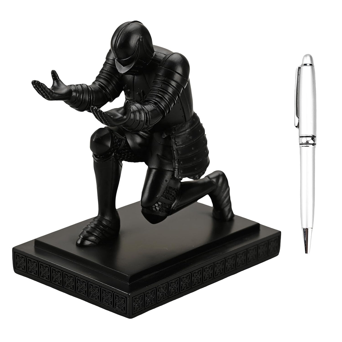 Amoysanli Knight Pen Holder Desk Organizers and Accessories as Gift Black