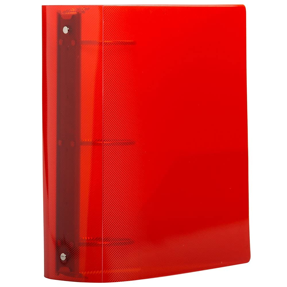 JAM PAPER Plastic 3 inch Binders - Assorted 3 Ring Binders (Red, Blue, Green & Orange) - 4/Pack