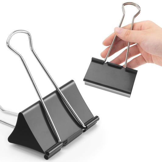 OWLKELA 12 Pcs Binder Clips, 3 Inch, Black
