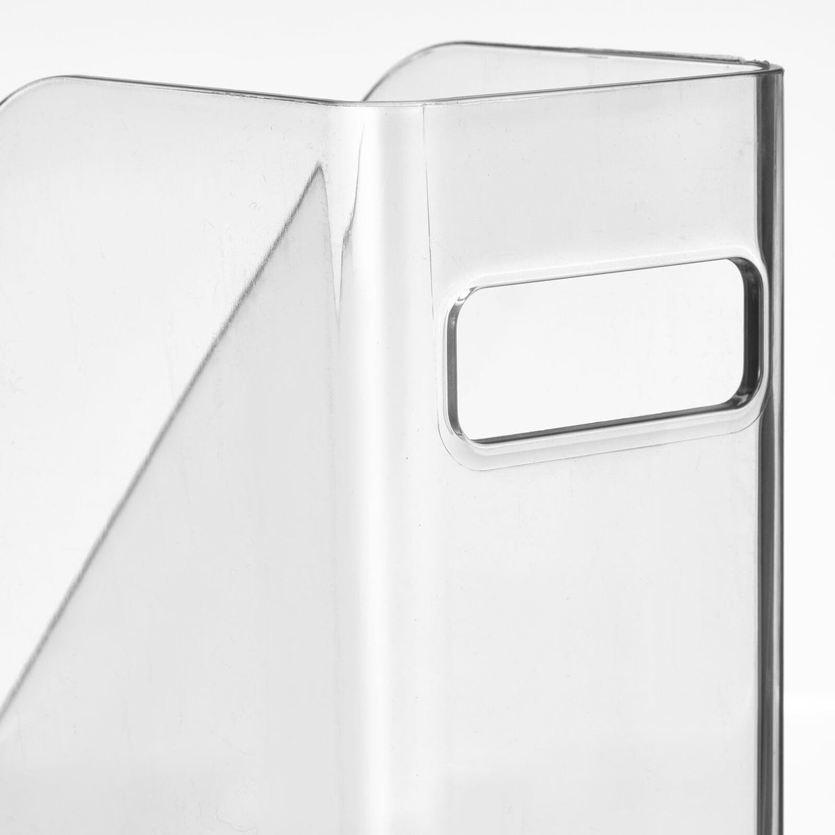 mDesign Plastic Slim Vertical File Folder Storage Organizer Bin with Handle - Hold Notebooks