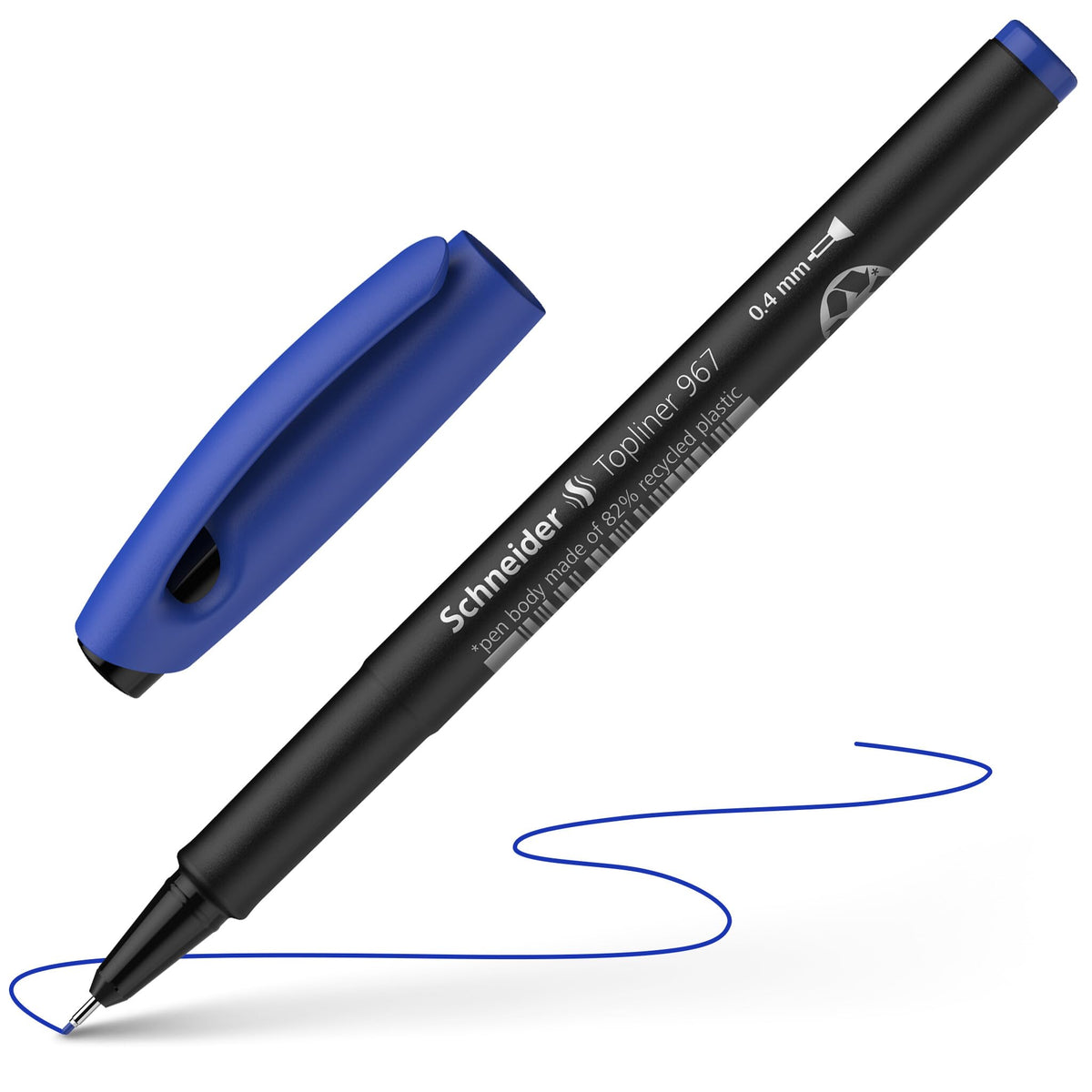 Schneider Topliner 967 Fineliner Pen - Blue (Pack of 10)