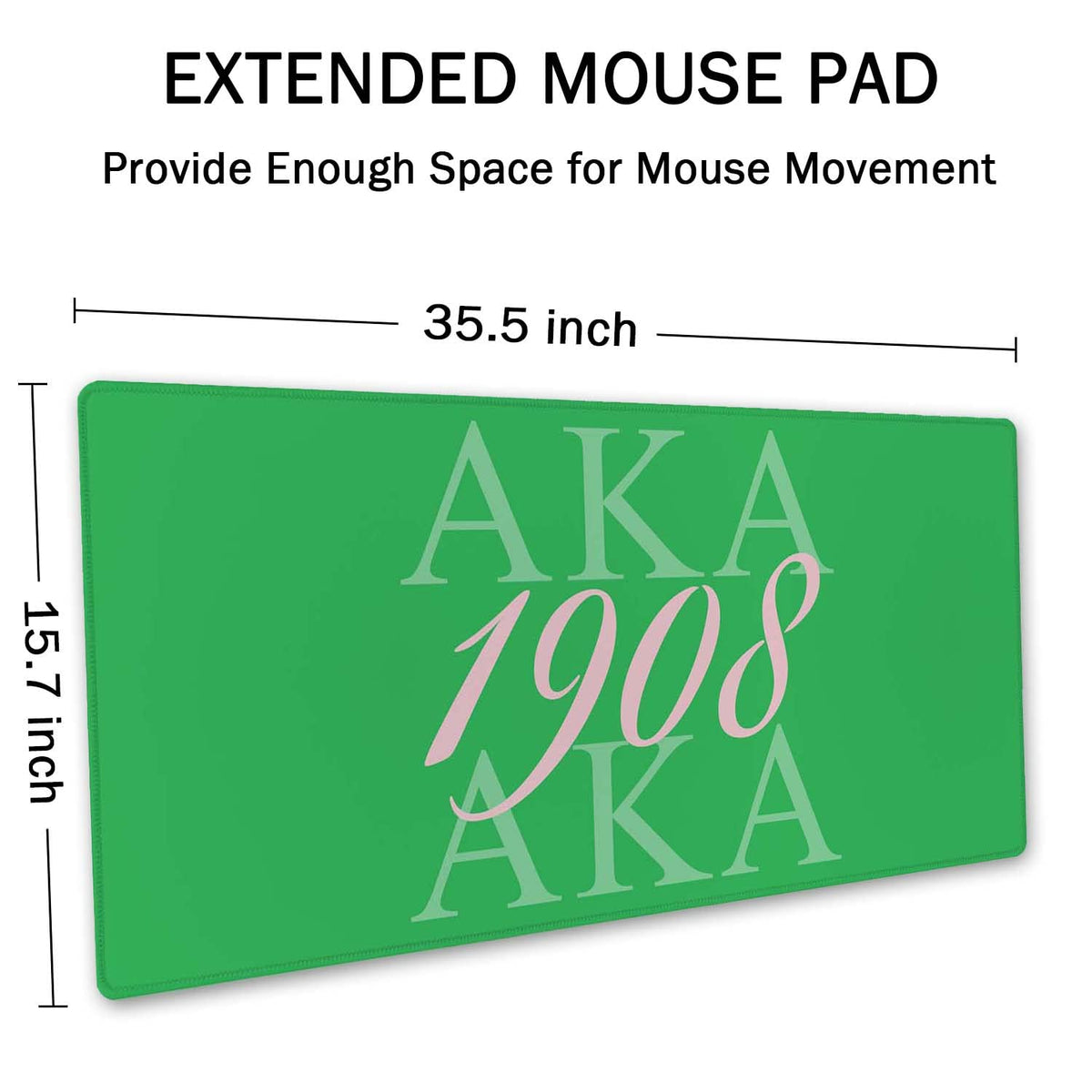 SSOIU Extended Gaming Mouse Pad (35.5x15.7 in), Large Stable Rubber Base Mousepad with Stitched