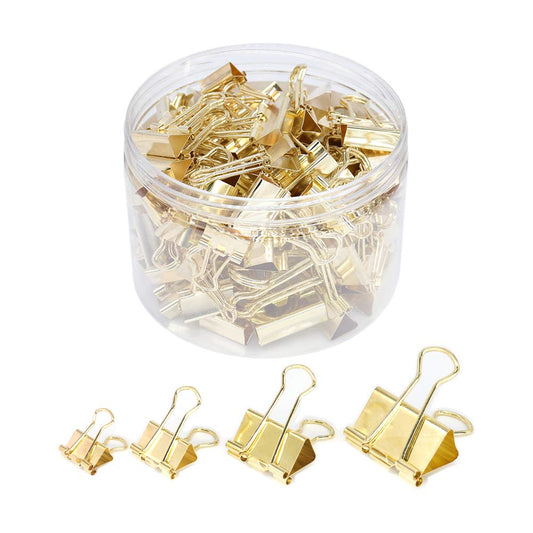 YOPINK Binder Clip Paper Clamps, Assorted Sizes (Mini, Small, Medium, Large), 100 Pcs Clips for