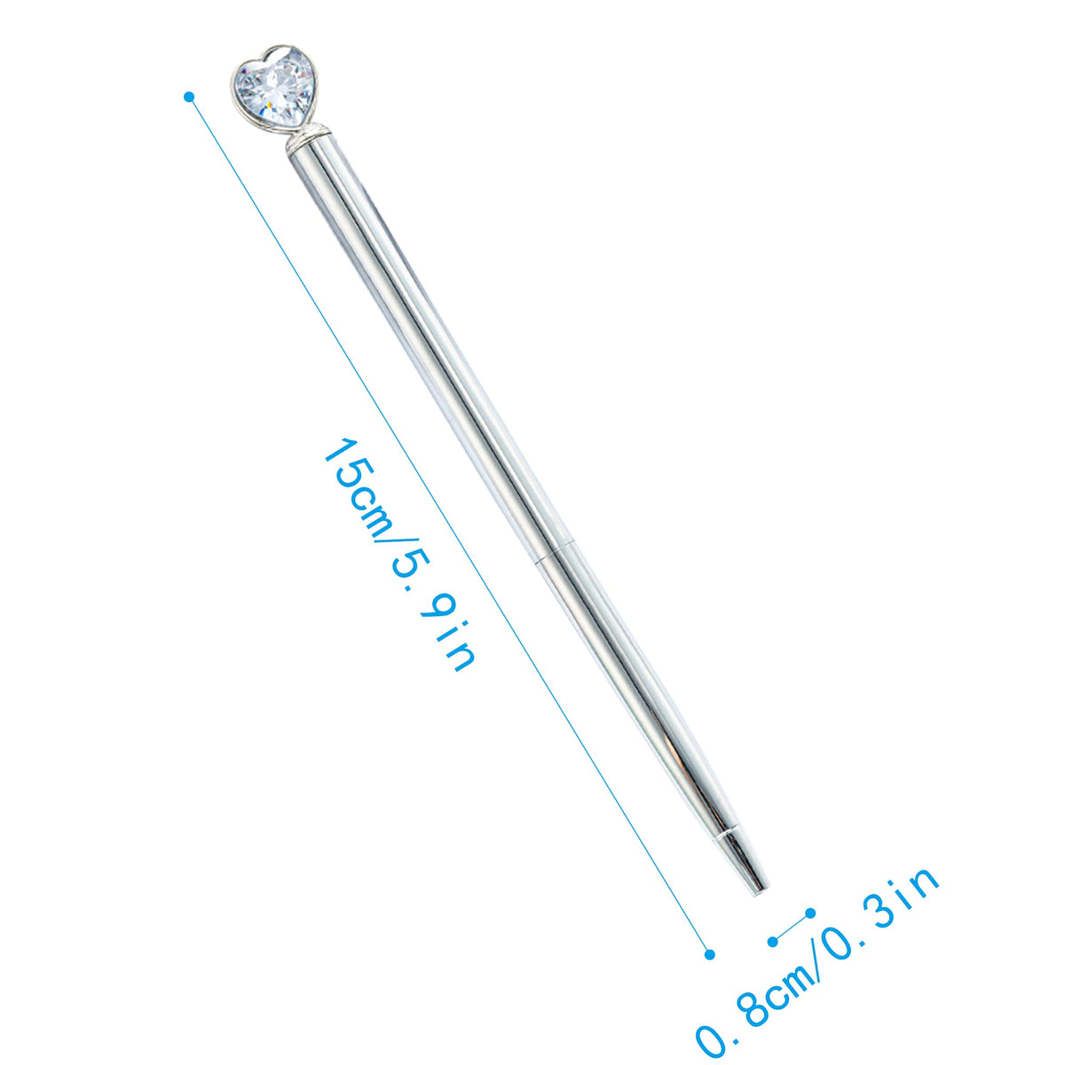 U Scinan 6Pcs Metal Ballpoint Pen 1.0MM Black Ink Refillable Ball Pen with Creative Top Design