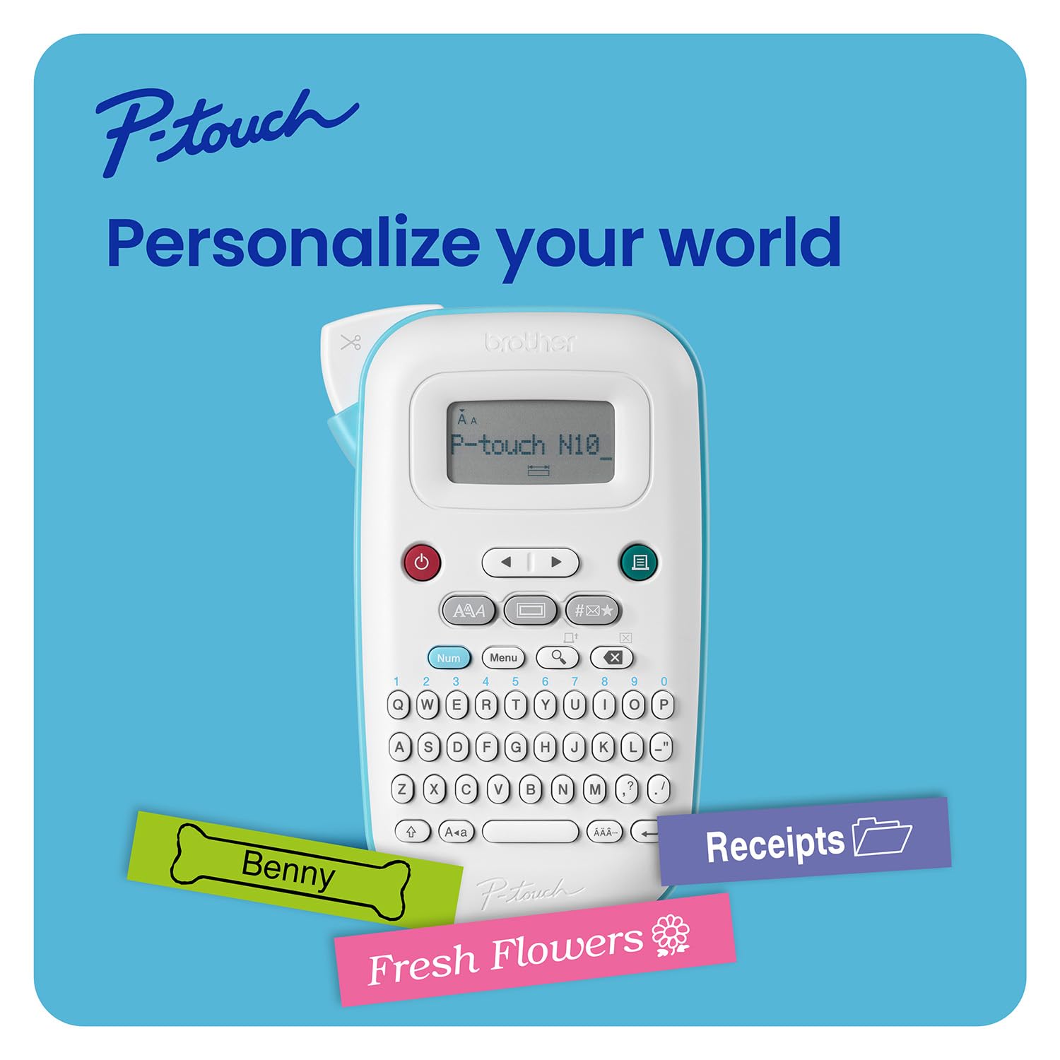 Brother P-Touch PT-N10 Personal Handheld Label Maker, Portable and Prints, P-Touch Btag ~½” (12mm)