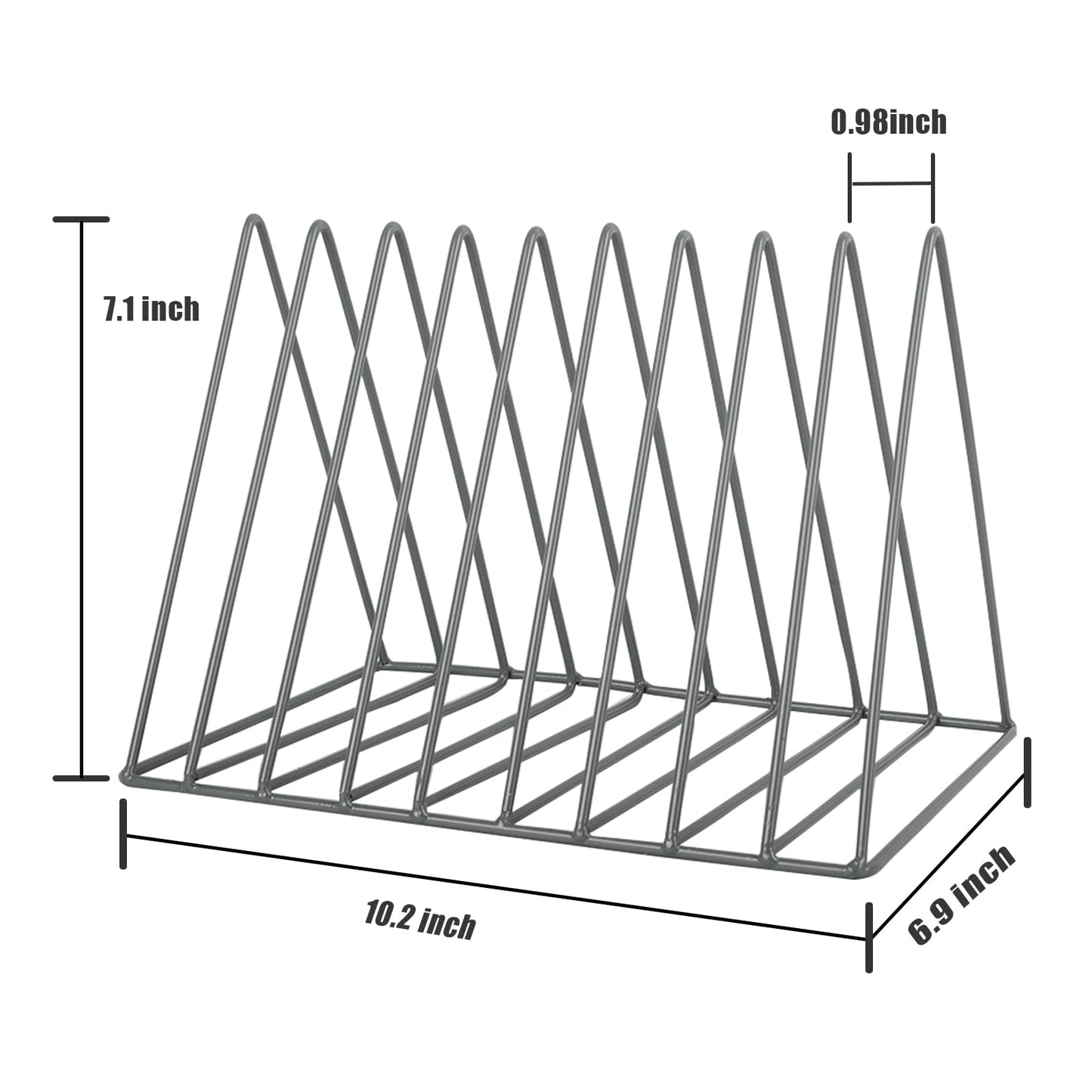 EASEPRES Vinyl Record Holder Storage, 9 Slot Metal Magazine Book Album Display Rack, Stylish