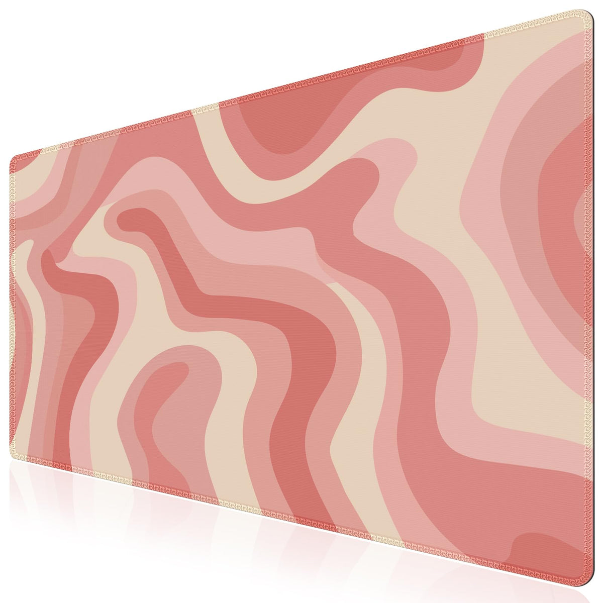 iCasso Desk Pad,Desk Matt for Desktop,Cute Mouse Pad,Pink Topographic