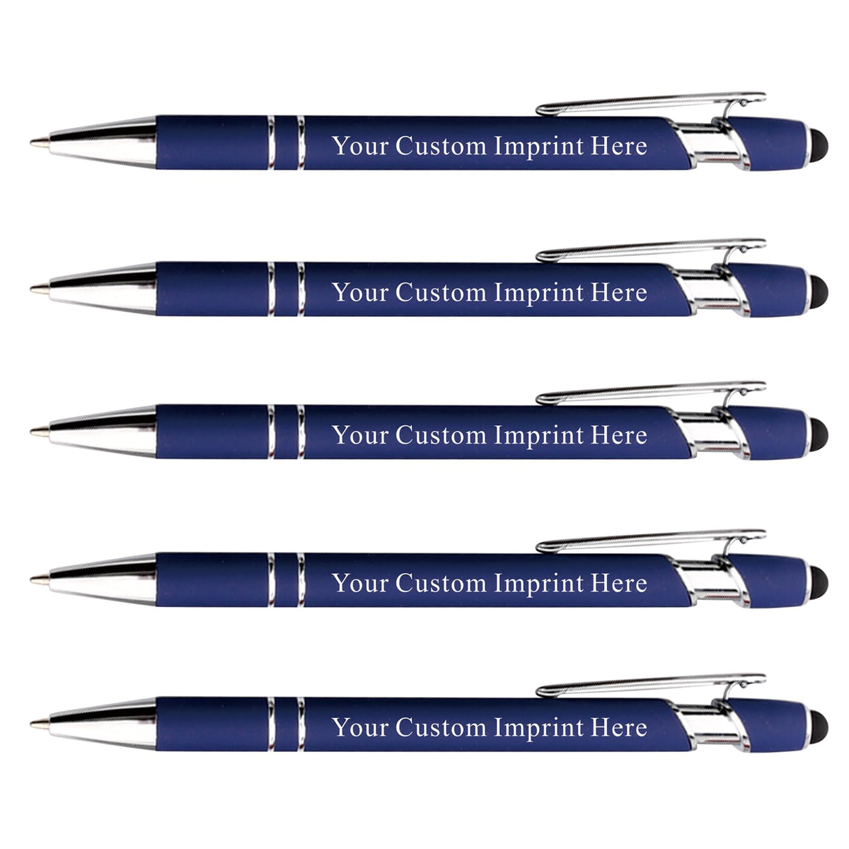 Schivity - Personalized Pens with Stylus - Custom Metallic Printed Name Pens with Black Ink