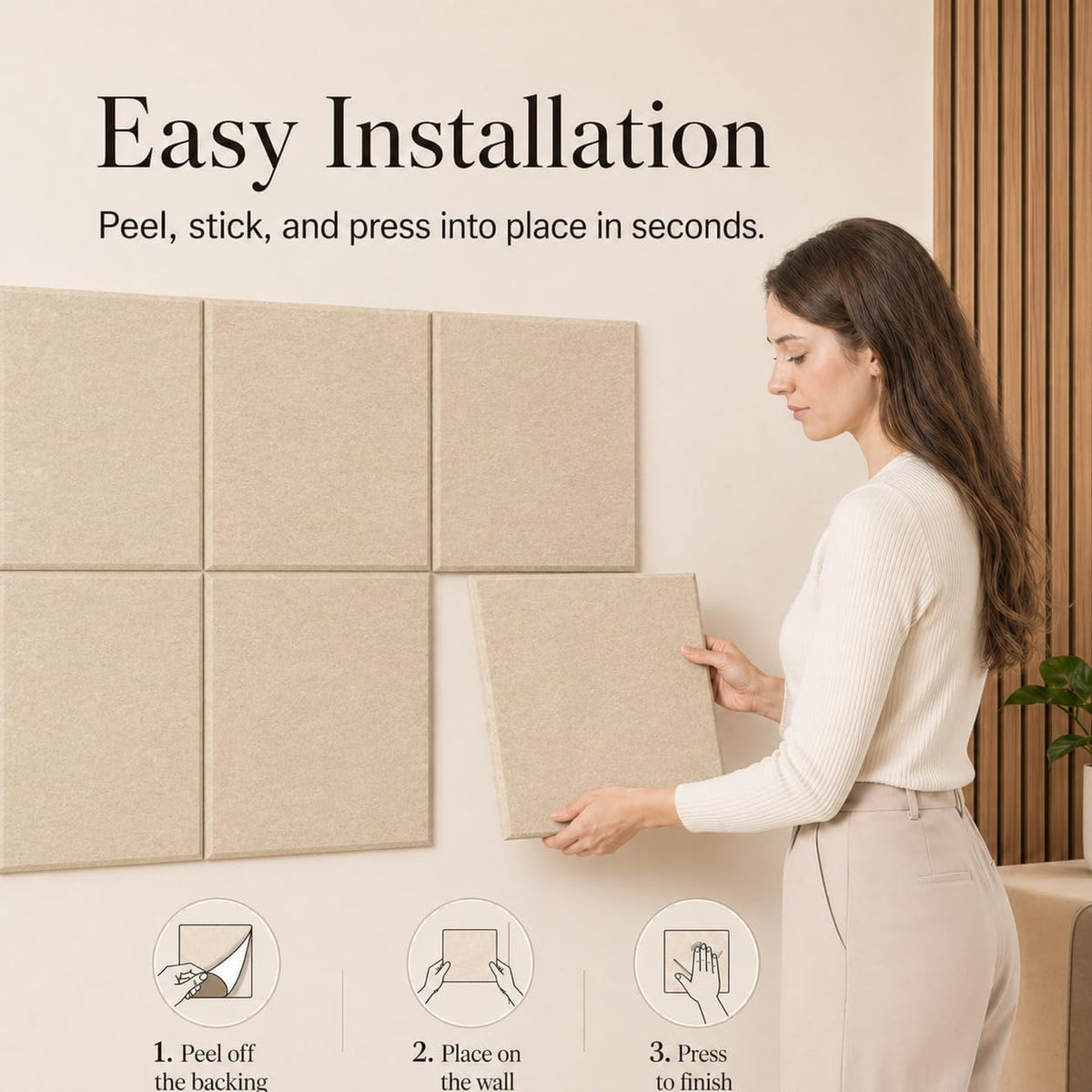 Baysola Felt Bulletin Board Tiles, Cork Board Alternative, 48 x 36 in