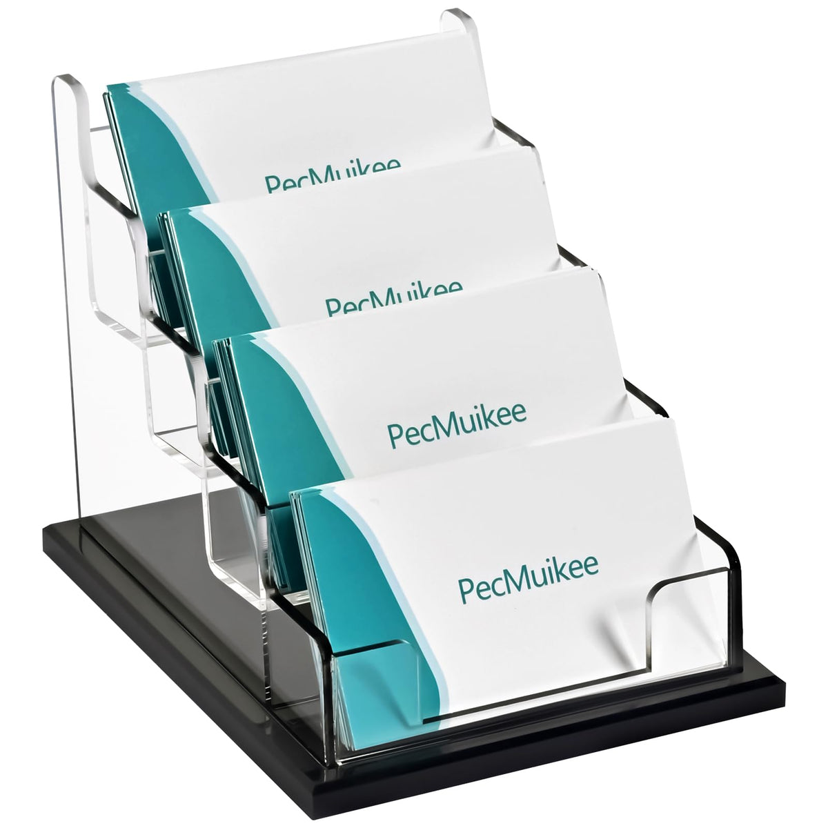PecMuikee Business Card Holder for Desk，Acrylic Business Card Display Stand,Multiple Business Card