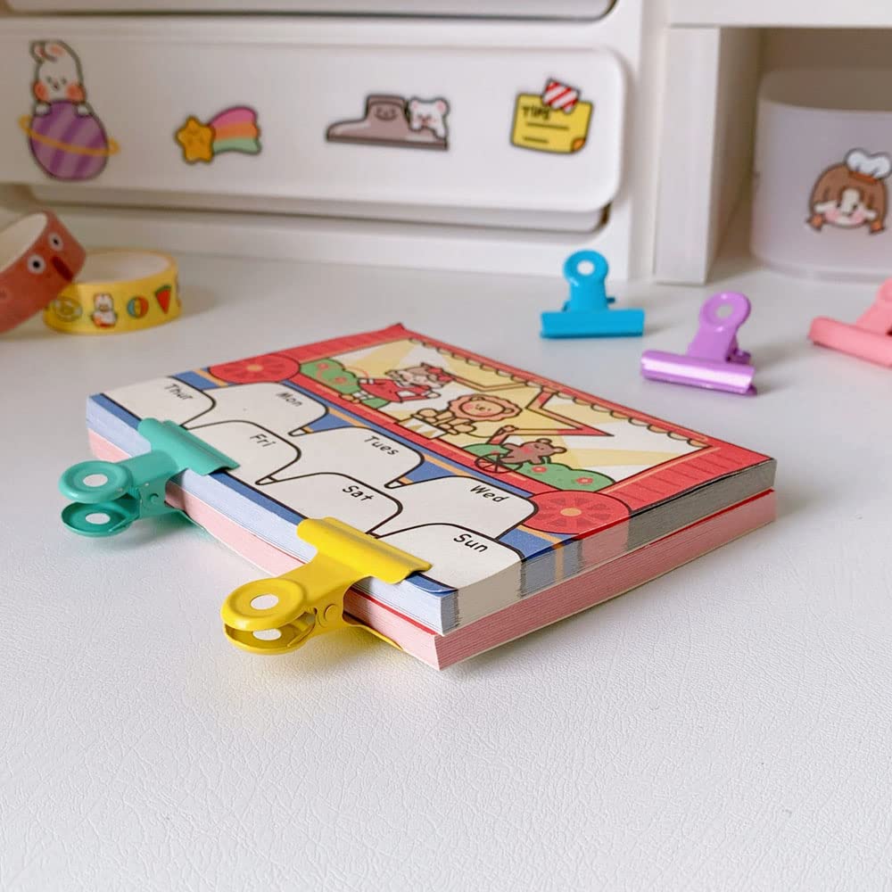 28 Piece 30mm Small Bull Dog Clips, Metal Mini Binder Clips Money Clamps, Colored Hinge Clips, for