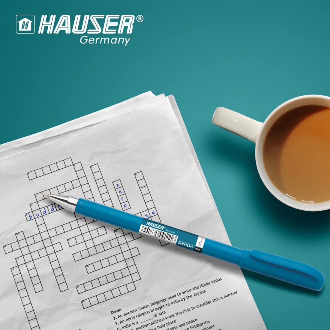 Hauser Aerox 0.6mm Ball Pen Wallet | Shiny Finish & Lightweight Body | Low-Viscosity Ink For Smudge