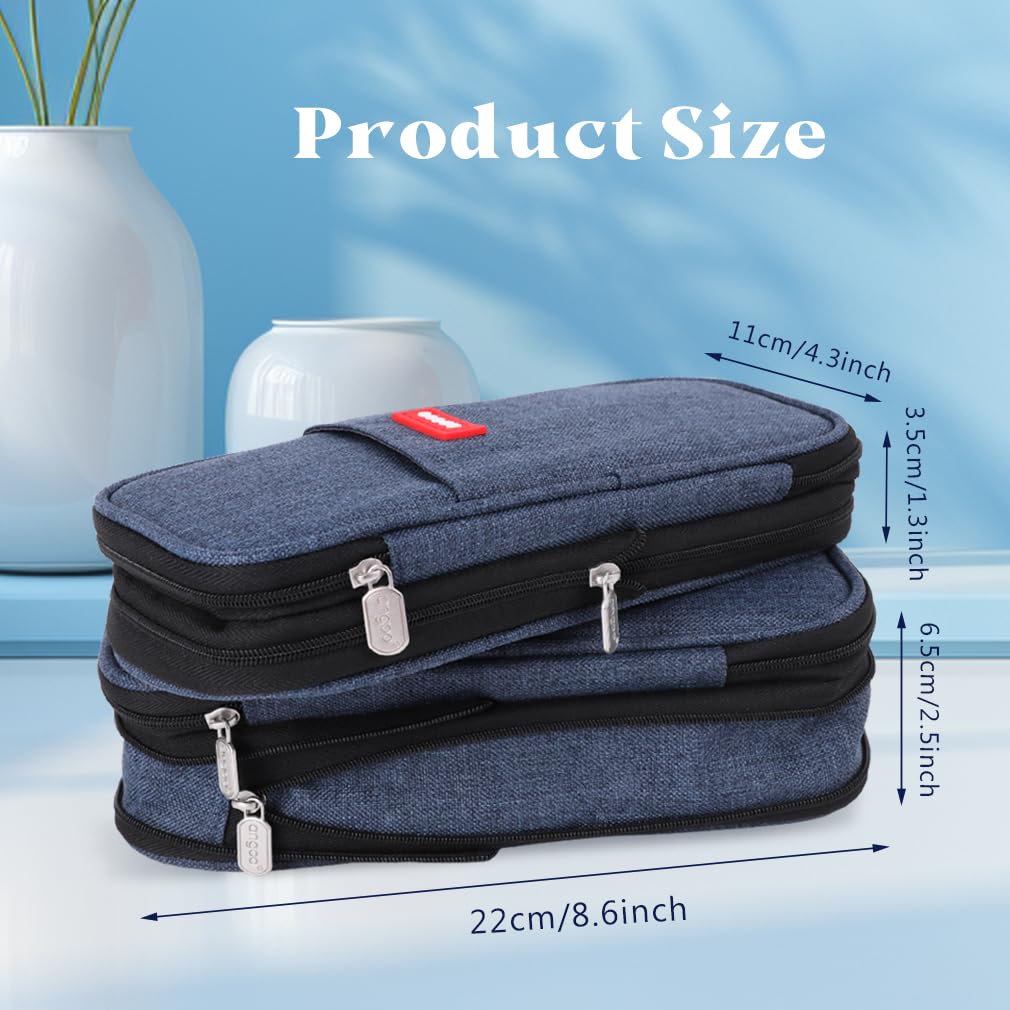 iSuperb Foldable Pencil Case Zipper Big Capacity Aesthetic Canvas Pencil Pouch Compartments