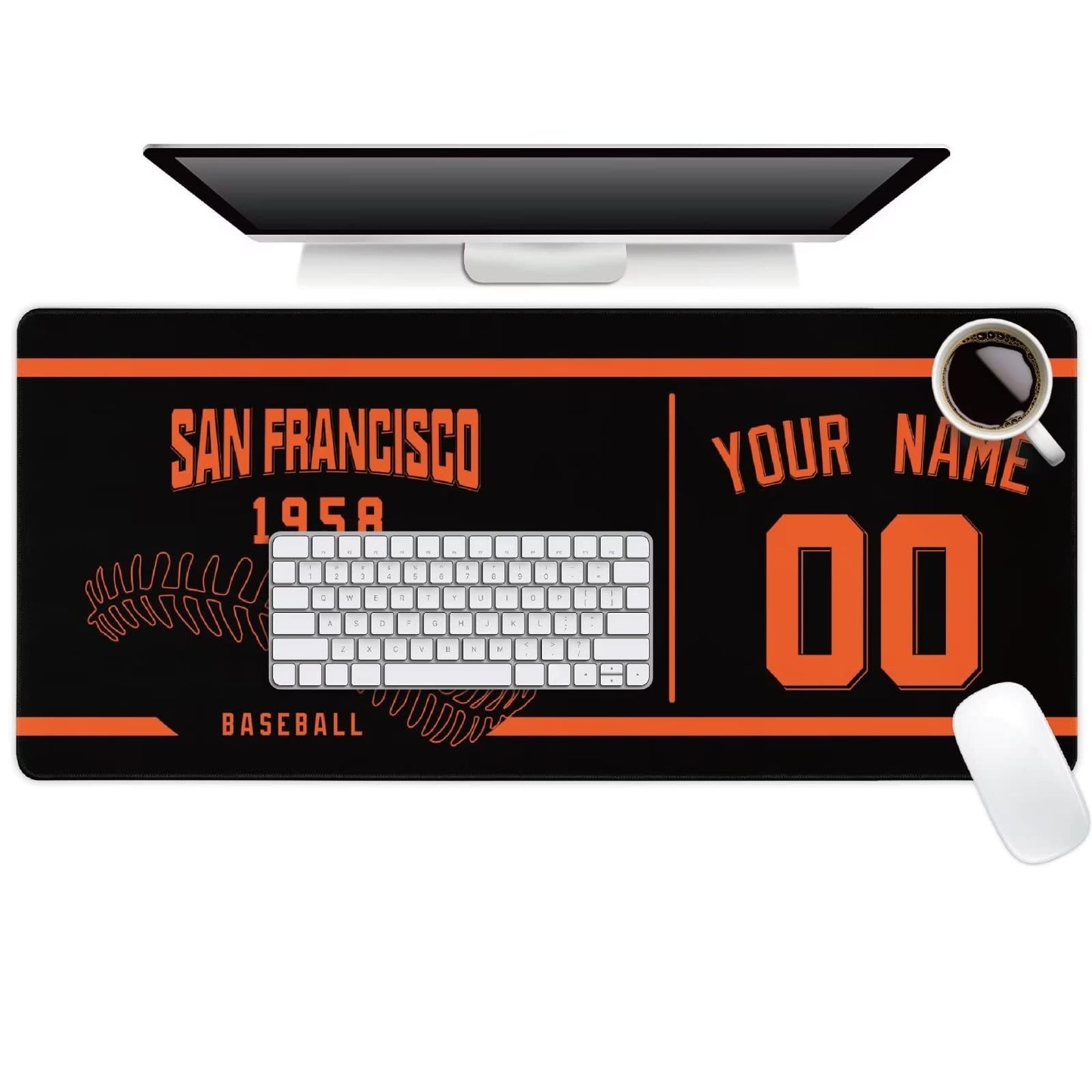 San Francisco Mouse Pad Custom Any Name and Number Personalized Desk Pad for Men Women Youth Gifts