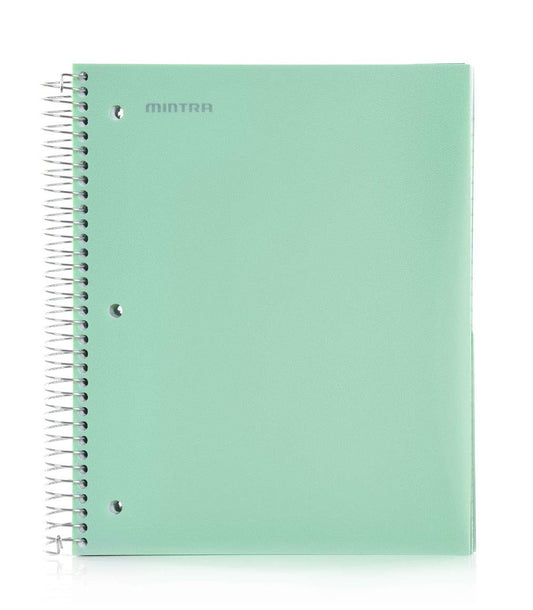 Mintra Office Durable Spiral Notebooks, 5 Subject (Sage Green, College Ruled 1pk)