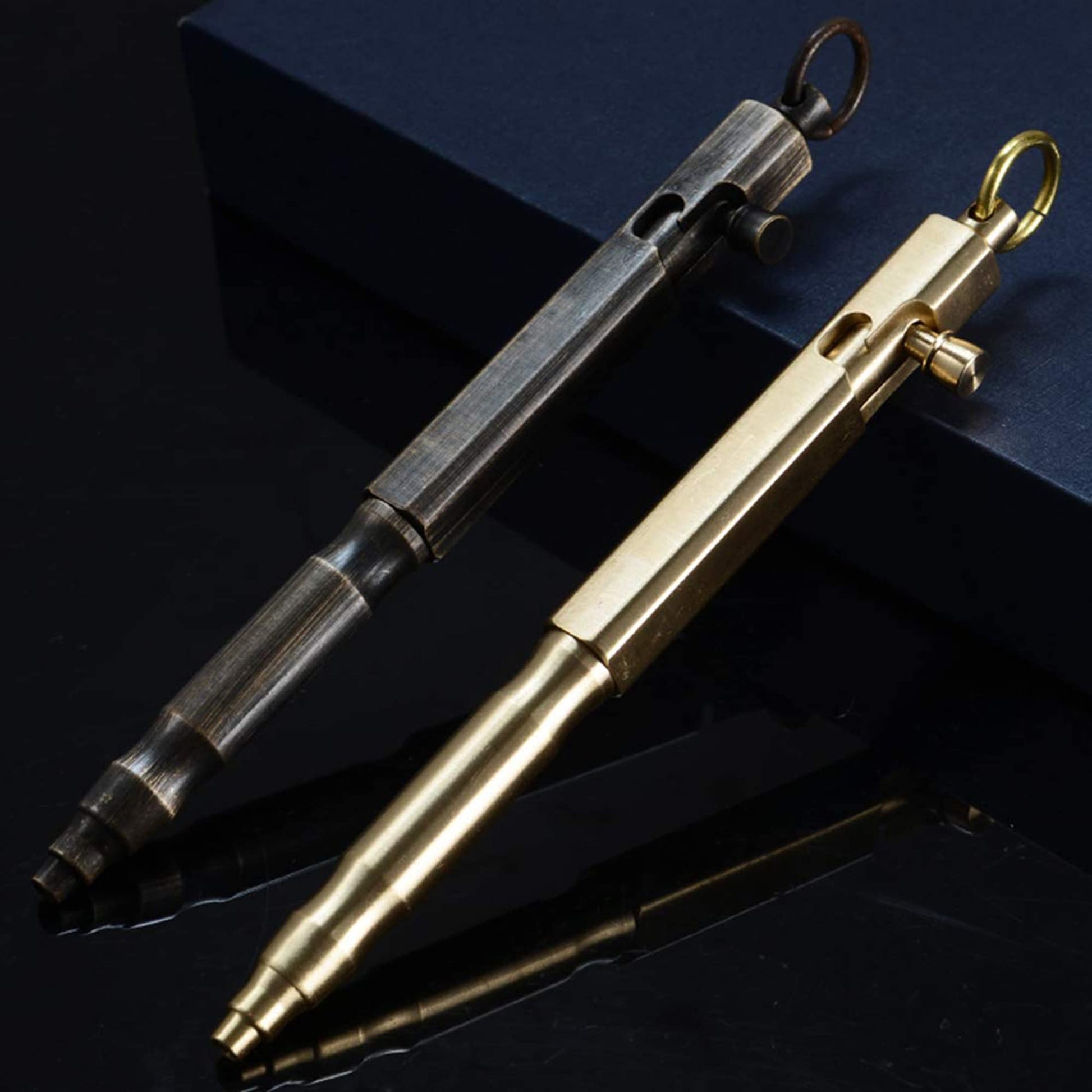 Auchic Custom Bolt Action Pen Free Engraving Custom Pocket EDC Metal Pen with 3 Refills Engravable