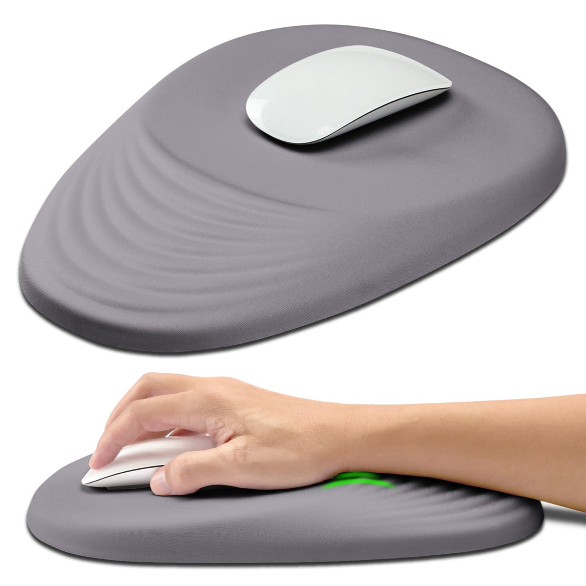 Hokafenle Ergonomic Mouse Pad Wrist Support with Stepped-Wedge Design, Wrist Rest Pain Relief