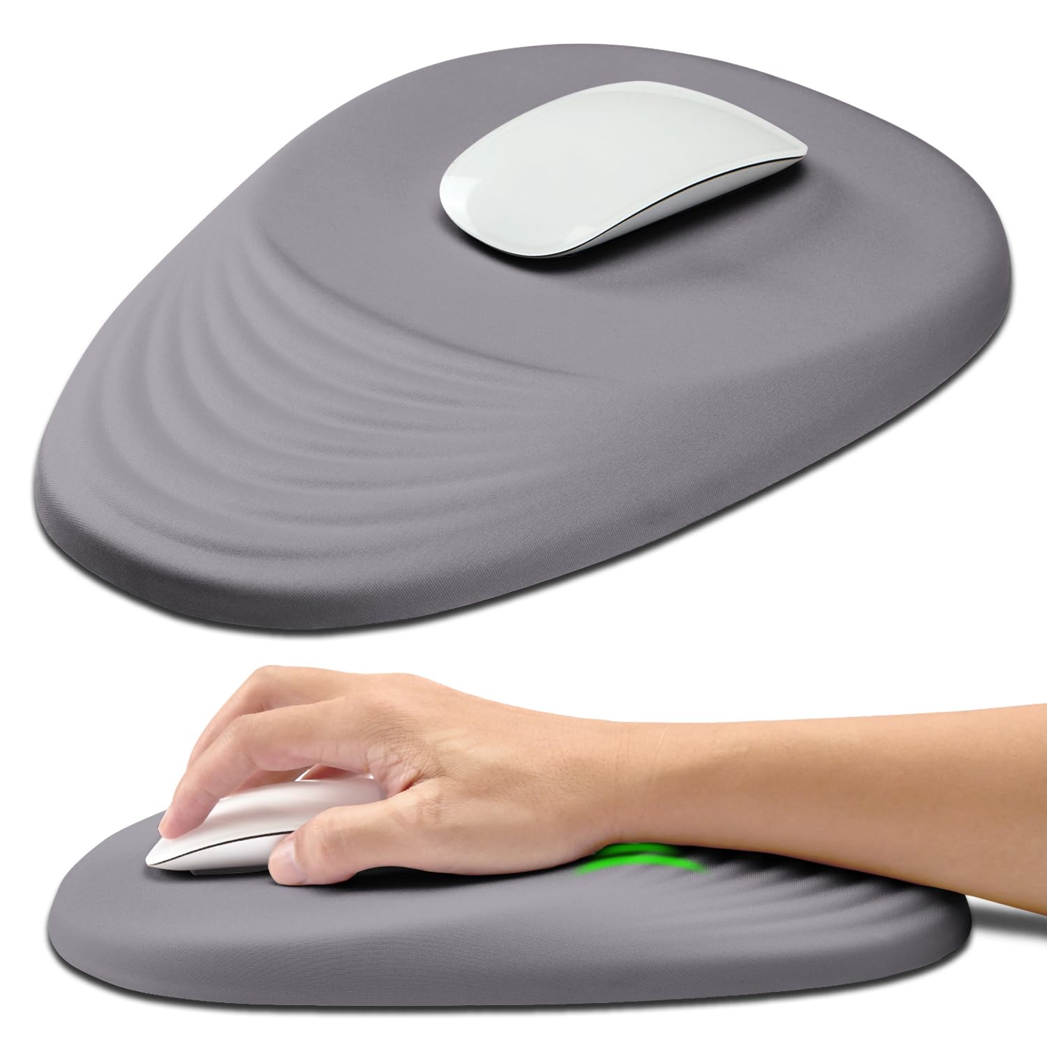 Hokafenle Ergonomic Mouse Pad Wrist Support with Stepped-Wedge Design, Wrist Rest Pain Relief