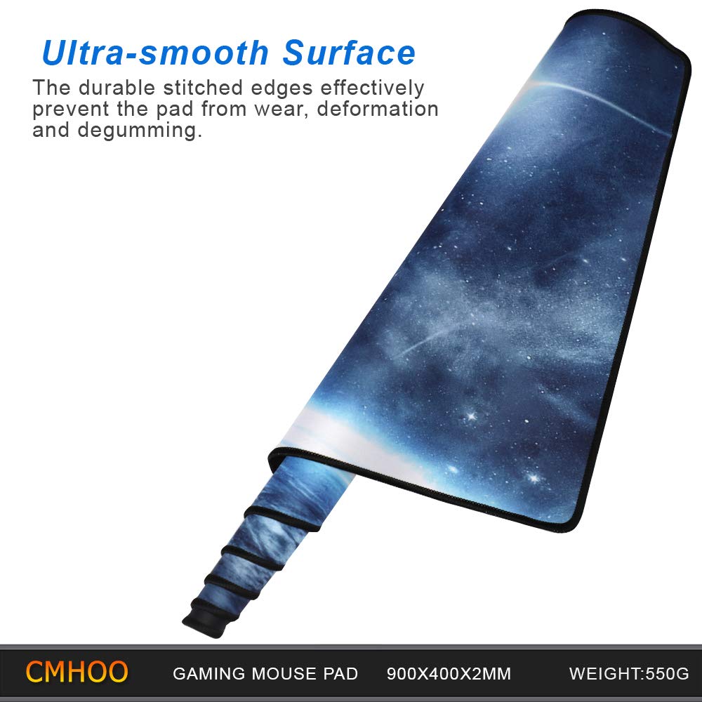 Cmhoo XXL Professional Large Mouse Pad & Computer Game Mouse Mat (35.4x15.7x0.1IN, 90x40 Space)