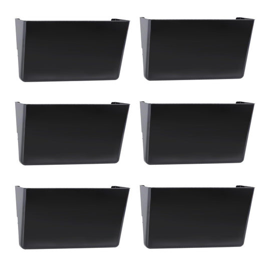 EASEPRES 6 Pack Black Plastic Single Pocket Hanging File Organizer, Wall Mount Paper Mails