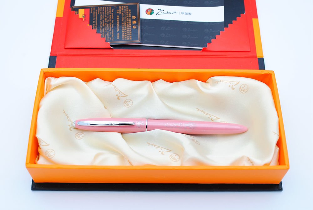 czxwyst Picasso 606 Ultrafine Accounting Fountain Pen EF Nib Original Box (Pearl Pink)