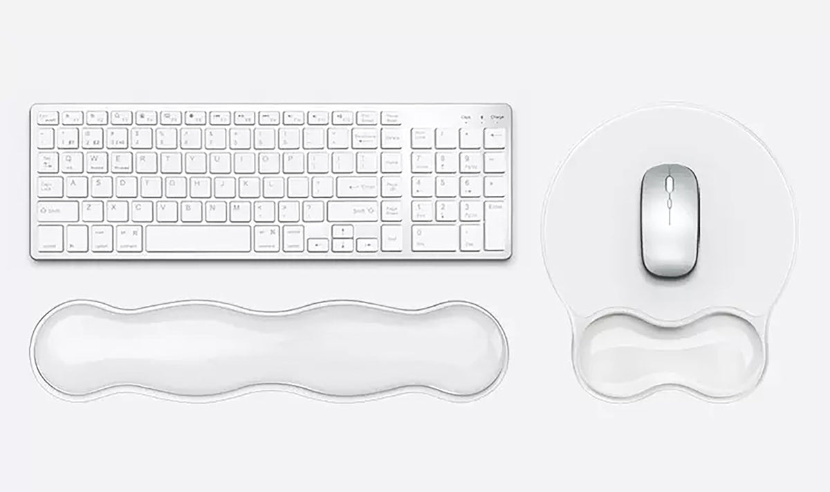 Aszqvd Mouse Pad with Wrist Rest, Soft Cloud Gel Keyboard Mouse Pad Set with Hand Wrist Support