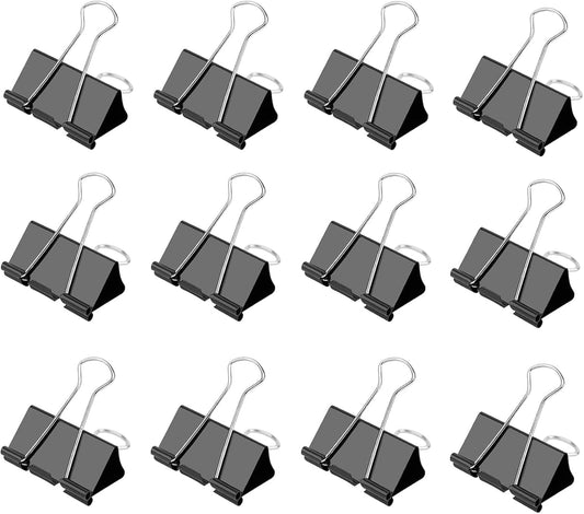 Ufmarine Small Binder Clips 1 Inch Length, (144 Pcs) Small Paper Clips for Office Supplies