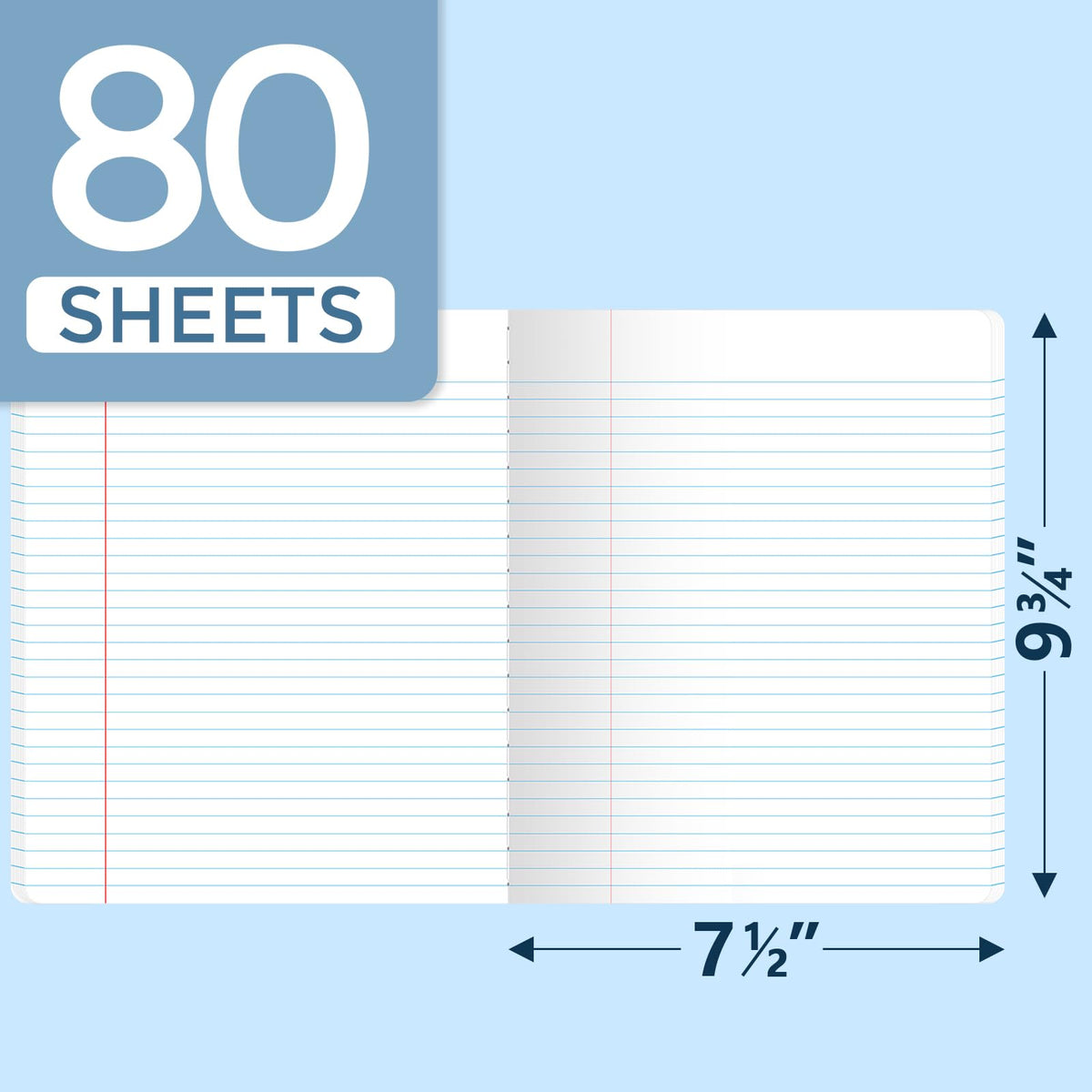 SUNEE Composition Notebook, Wide Ruled Paper, Home School Supplies for College Students & K-12