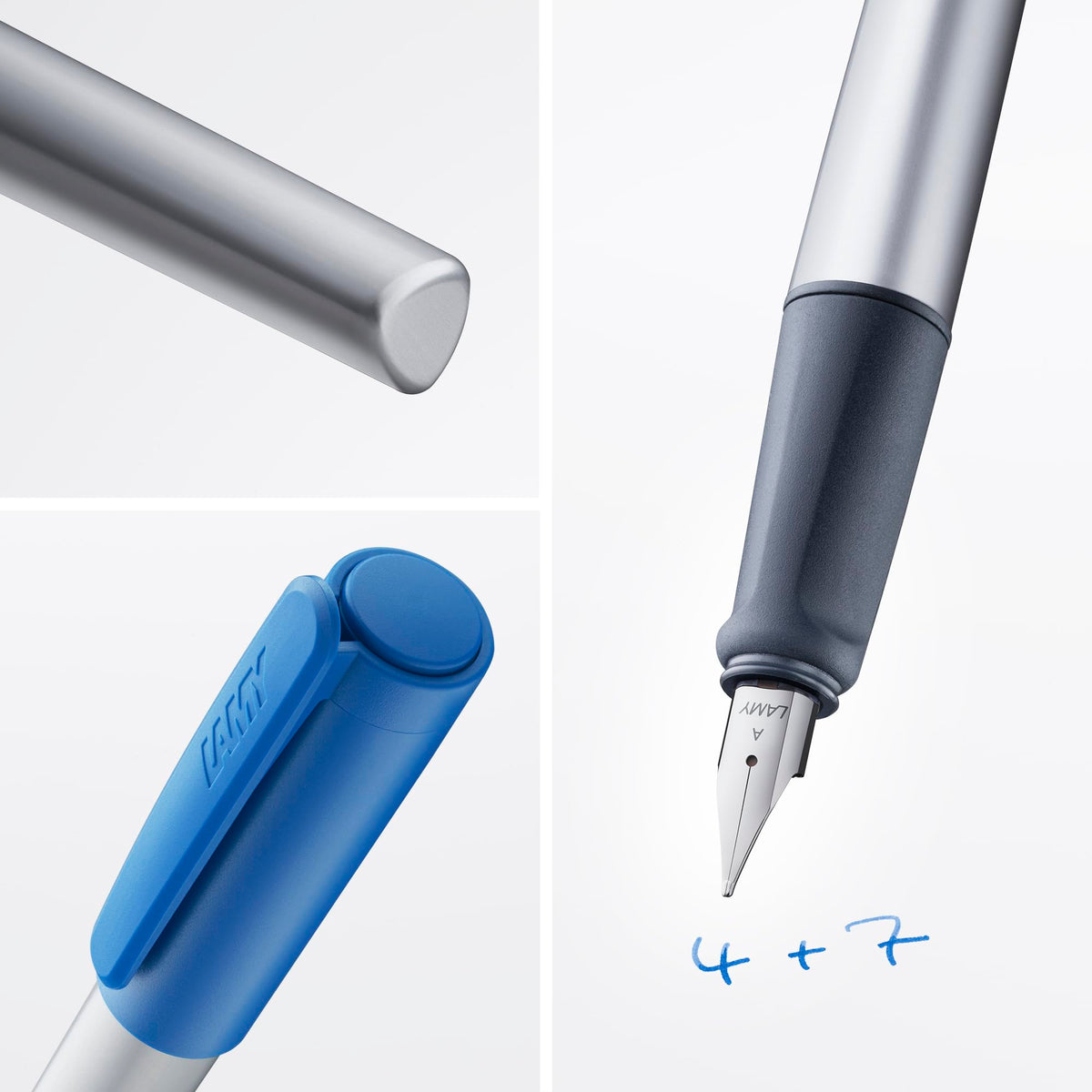 LAMY nexx blue – Fountain Pen with slip-proof grip & polished steel nib in size A - triangular