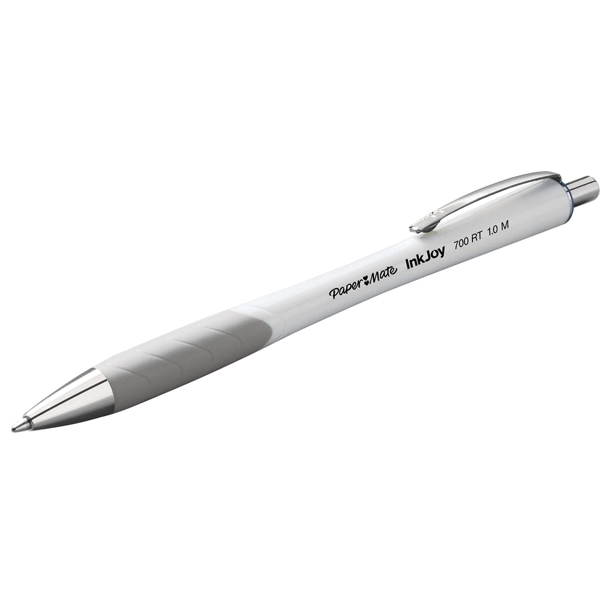 Paper Mate InkJoy 700RT Retractable Ballpoint Pens Medium Point White Barrel Blue Ink 12 Count