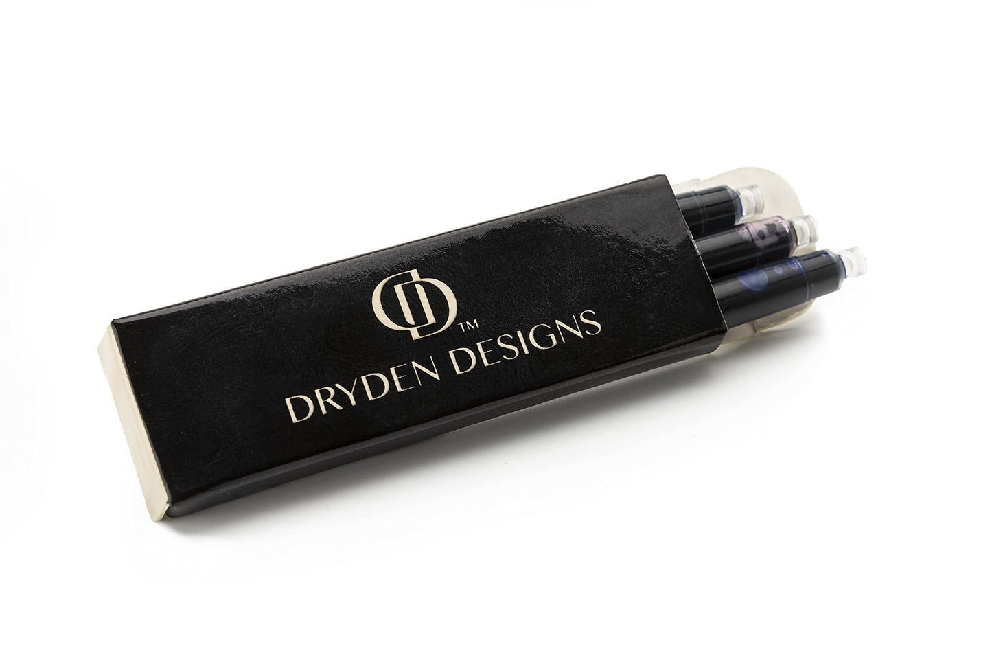 Dryden Designs Fountain Pen. Medium Nib Premium Box | 6 Ink Cartridges Included (Pearl White)