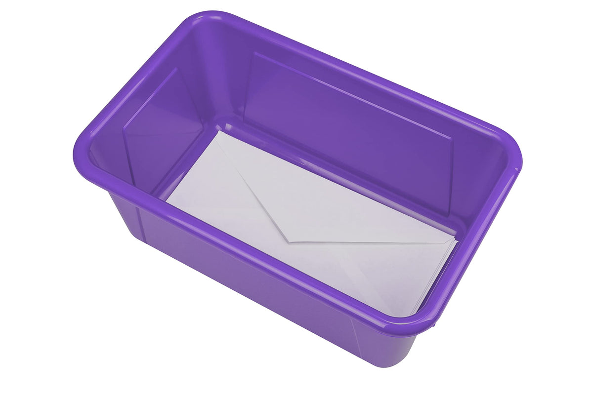 Storex Small Cubby Bins – Plastic Storage Containers for Classroom, 12.2 x 7.8 x 5.1 inches