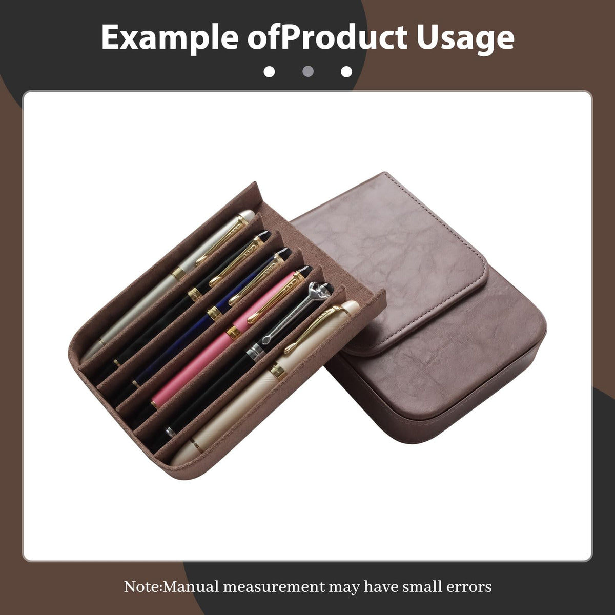 MIVLXLX 6 Slot Fountain Pen Case, Handmade Magnetic,Christmas Gift (gray)