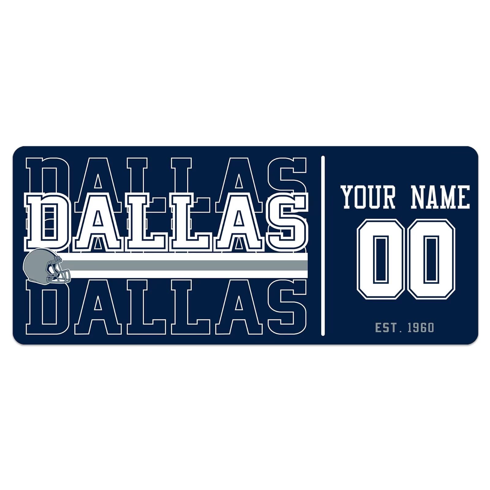 ANTKING Dallas Mouse Pad Custom Name and Number Desk Pad for Men Women Youth Gifts