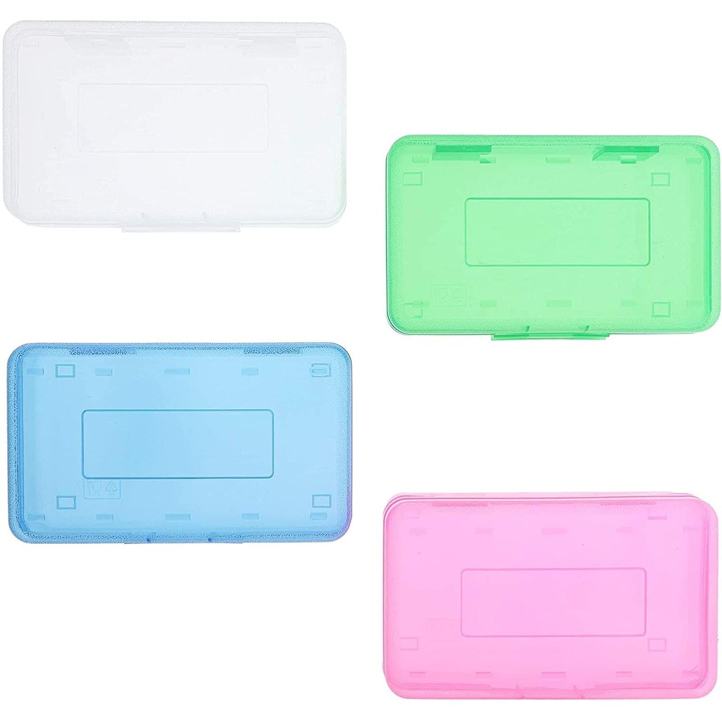 Juvale 4-Pack Large Capacity Plastic Pencil Boxes for Student School Pens, Markers, Crayons