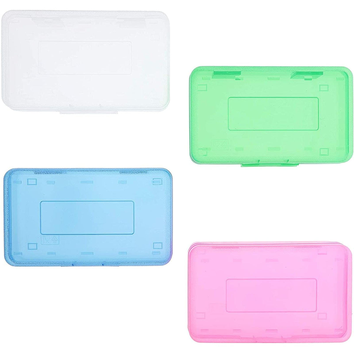 Juvale 4-Pack Large Capacity Plastic Pencil Boxes for Student School Pens, Markers, Crayons