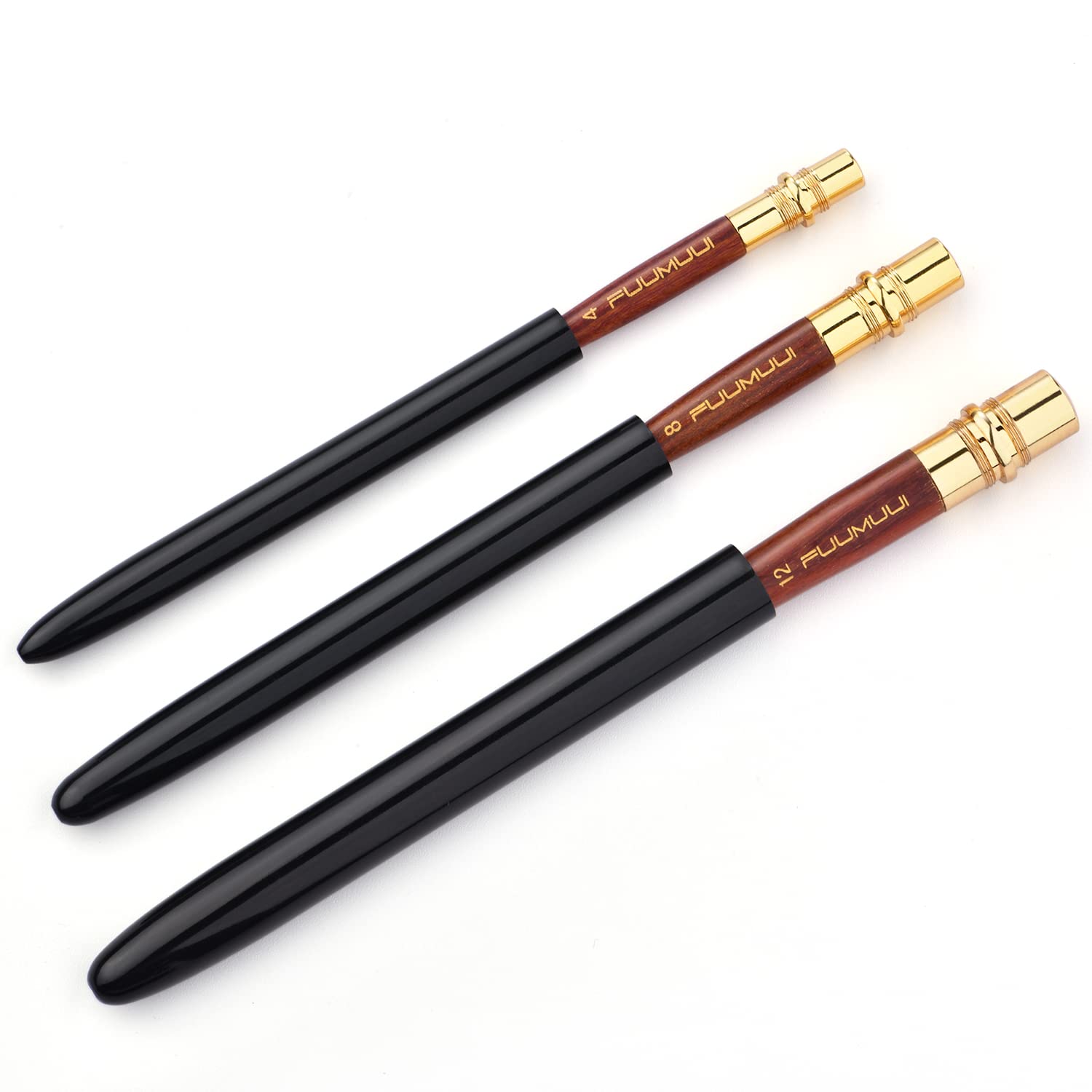 Travel Watercolor Brushes, Fuumuui 3Pcs Plein Air Elegant Sable Water Color Brushes with Pocket