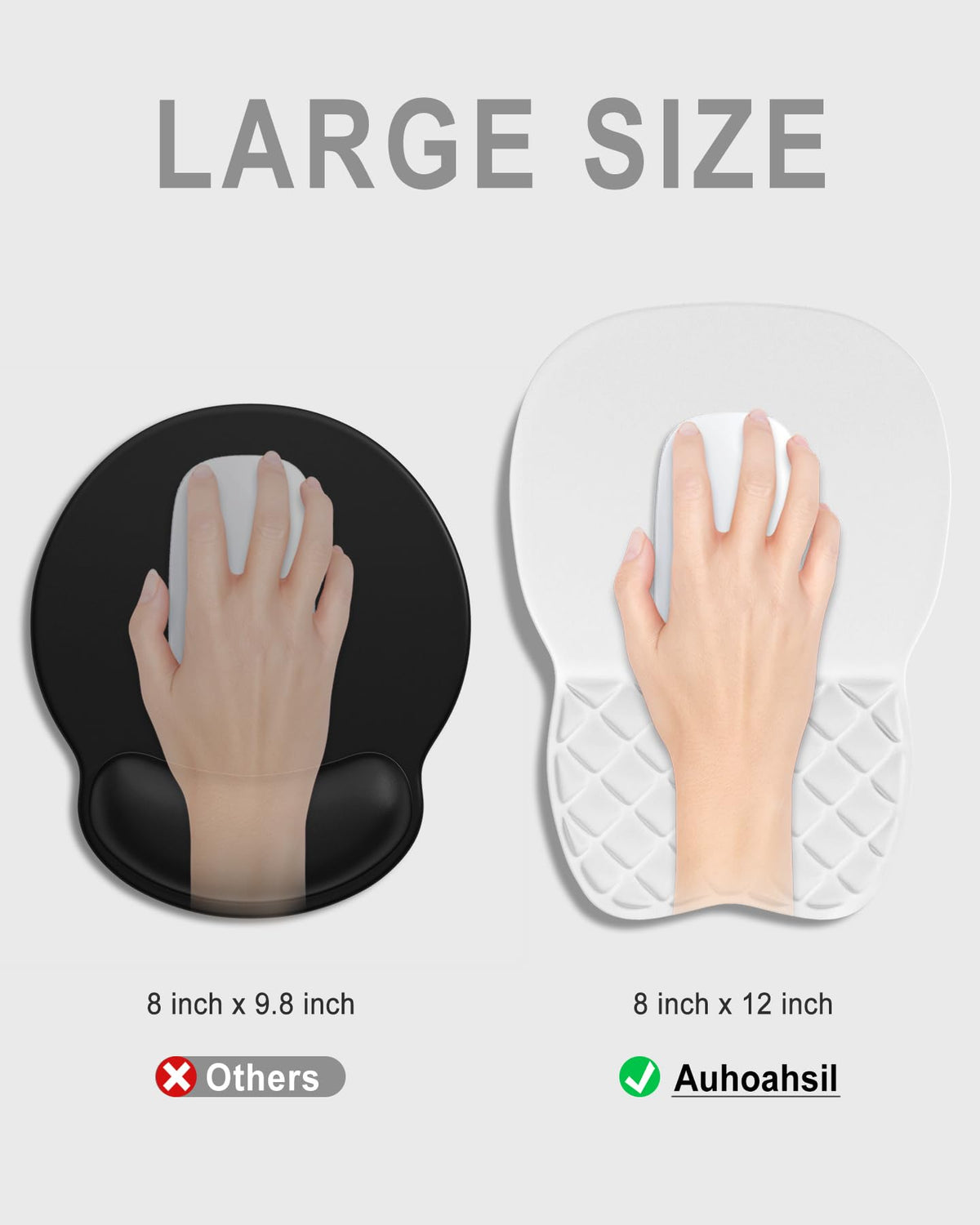 Auhoahsil Ergonomic Mouse Pad with Wrist Rest, Comfortable Slope Computer Mouse Mat with Wrist