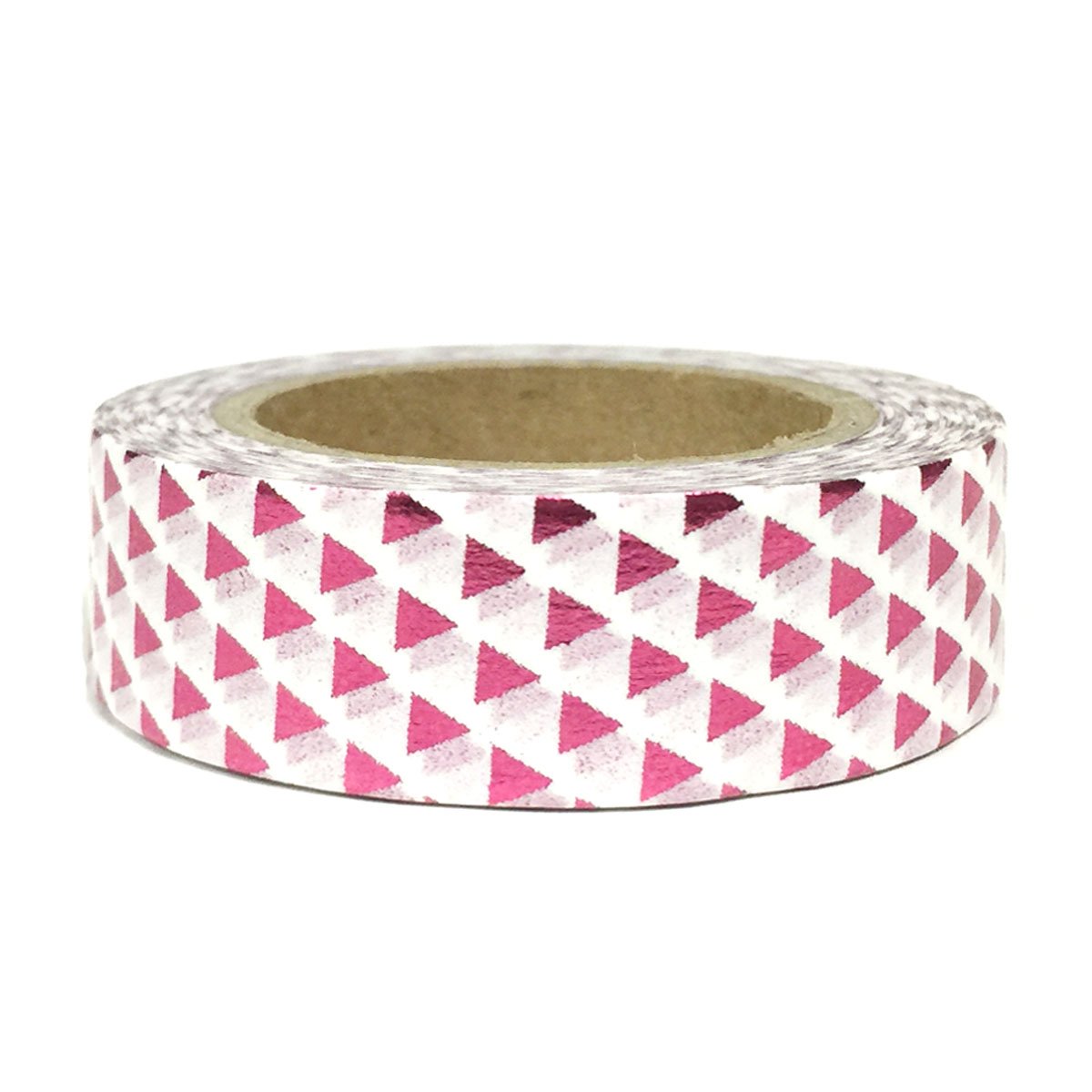 Wrapables Colorful Washi Masking Tape, Metallic Fuchsia Pyramids