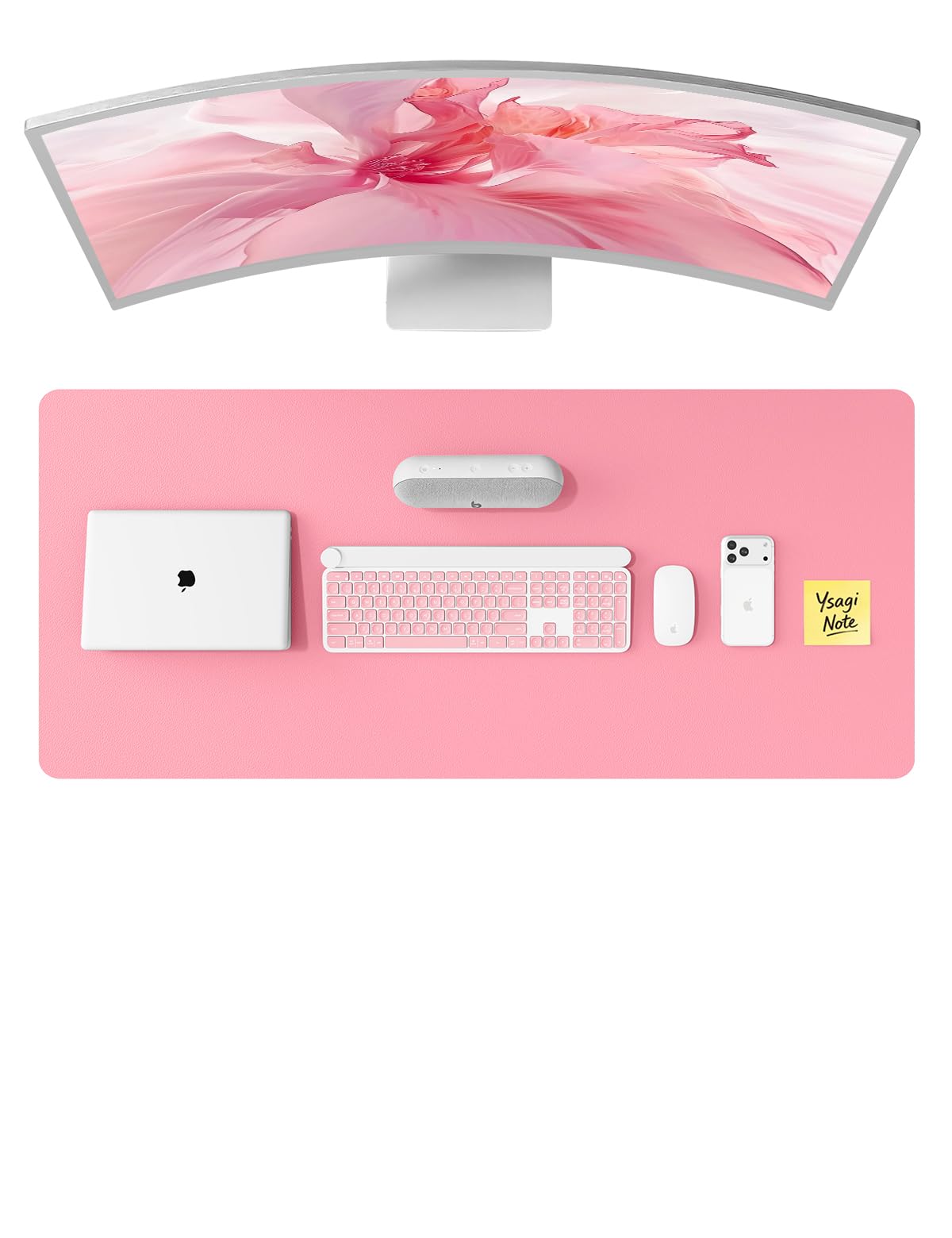 YSAGi Leather Desk Pad Protector, Office Desk Mat, Large Mouse Pad, Non-Slip PU Leather Desk