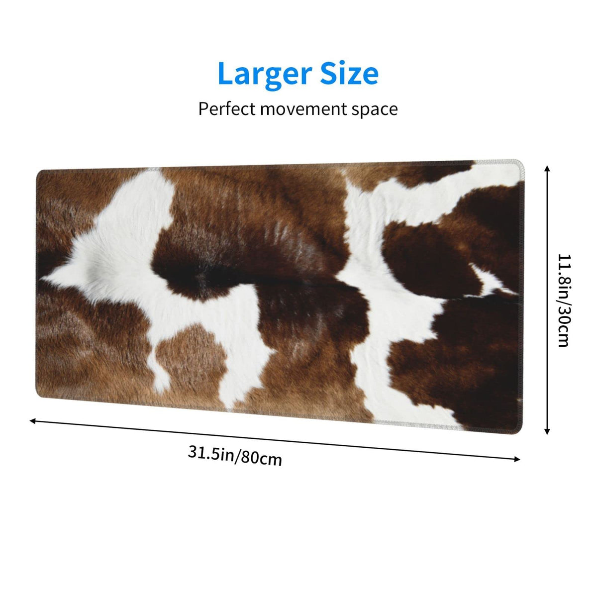 Cow Print Mouse Pad Extended Large Gaming Mousepad XL Big Long Oversized Desk Mat Stitched Edges