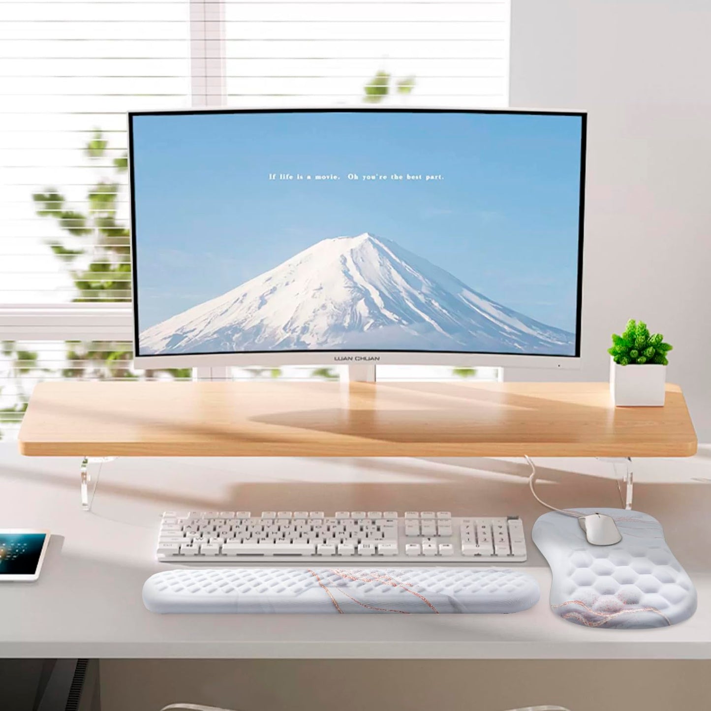 Laokiiy Ergonomic Mouse Pad & Keyboard Wrist Rest Set, Memory Foam